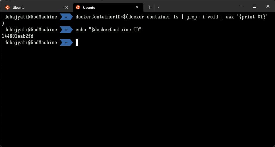 Getting the running container ID