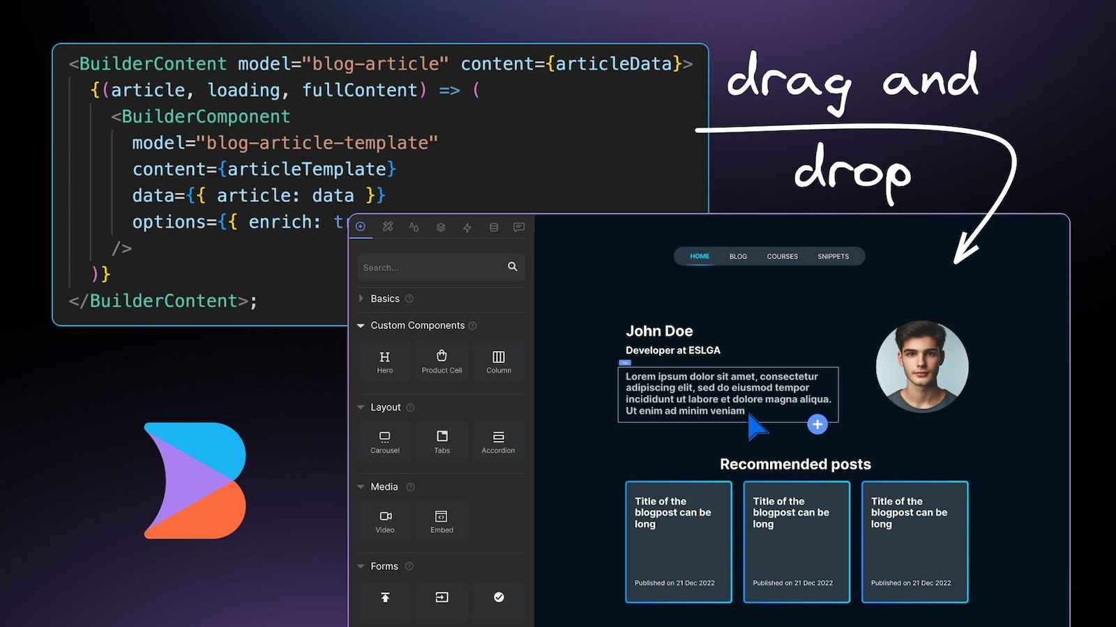 The definitive guide to building a drag and drop editable blog with Builder