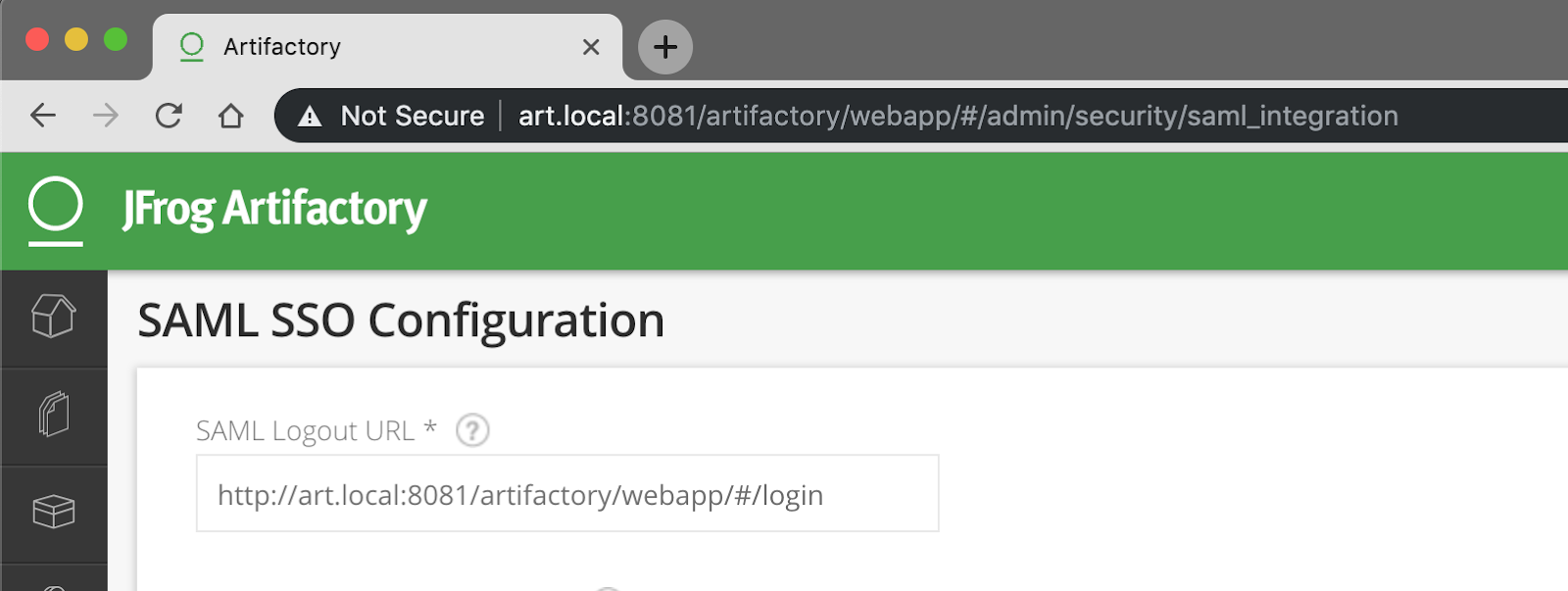 Artifactory SAML SSO Session Invalidation