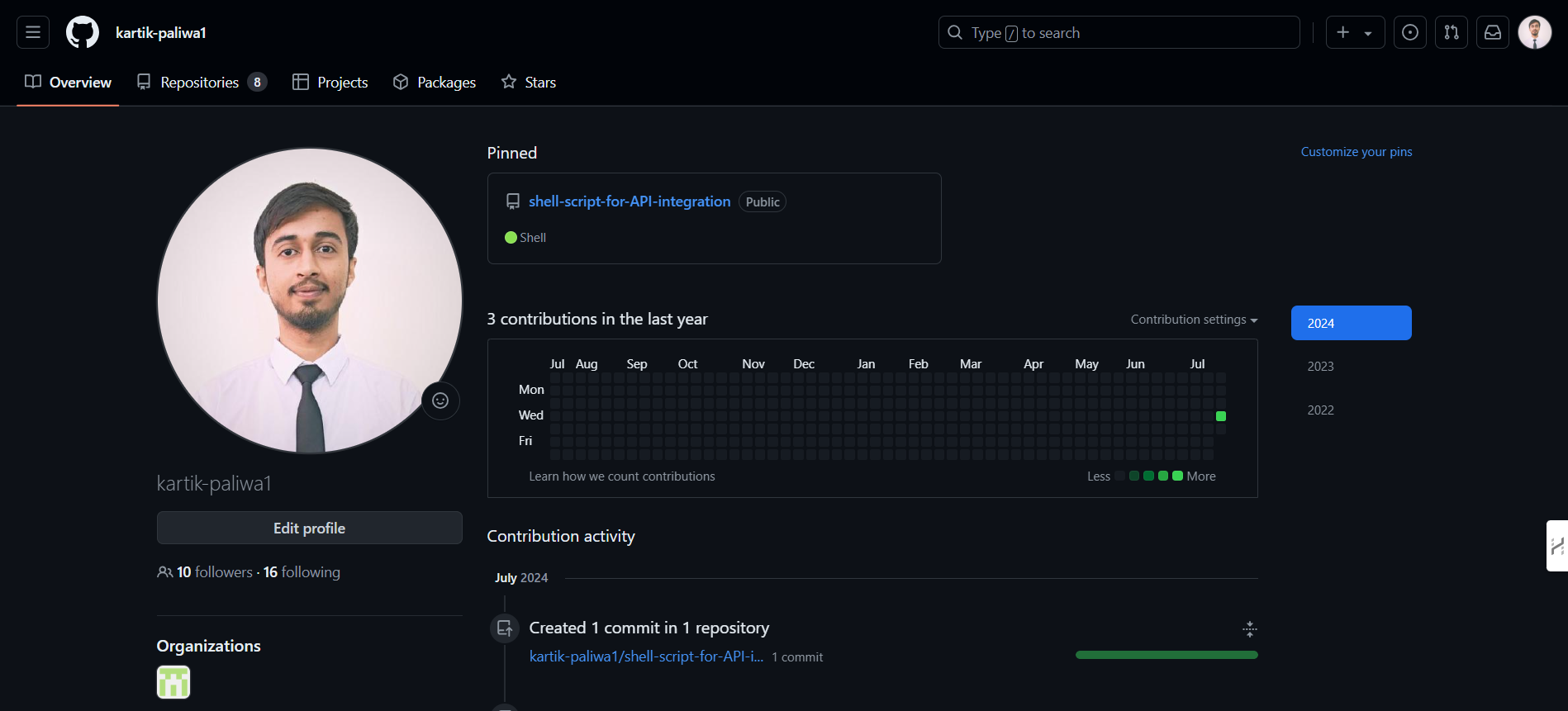 Github API integration project /Automating Github