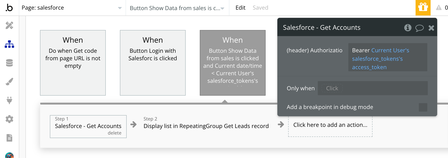 Get data using access token