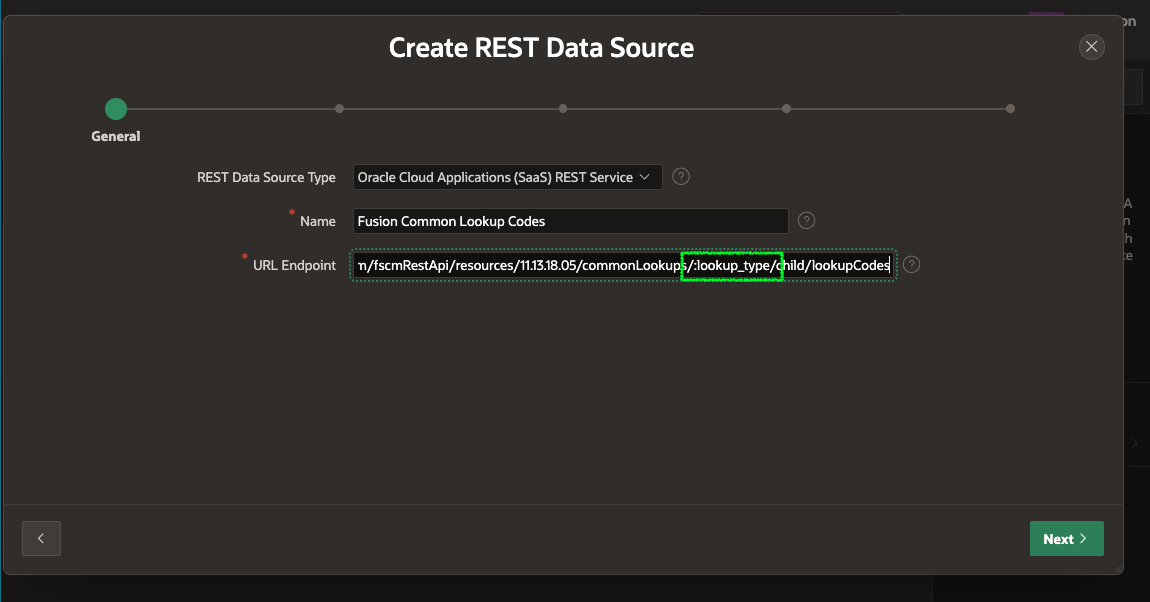 Create an Oracle APEX Fusion SaaS REST Source - 2