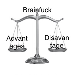 Advantage and disavantage of brainfuck 