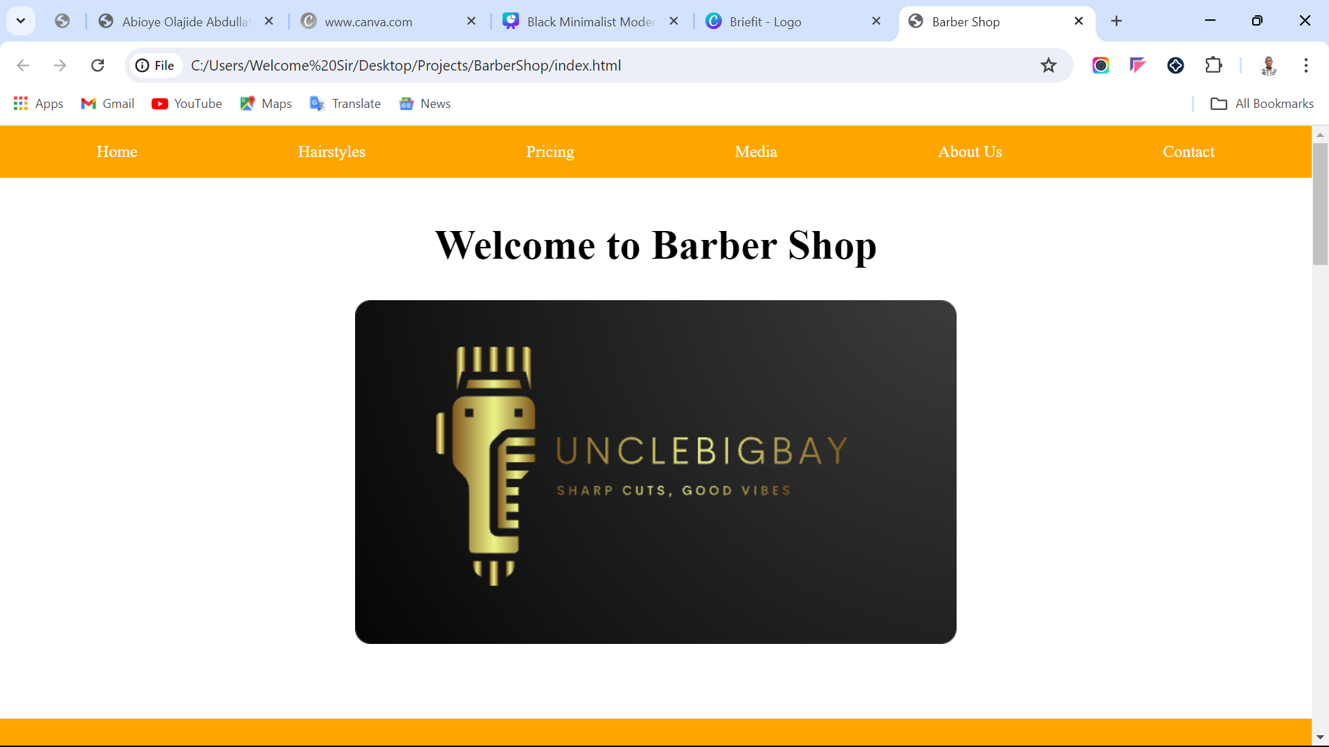 BarberShop Landing Page