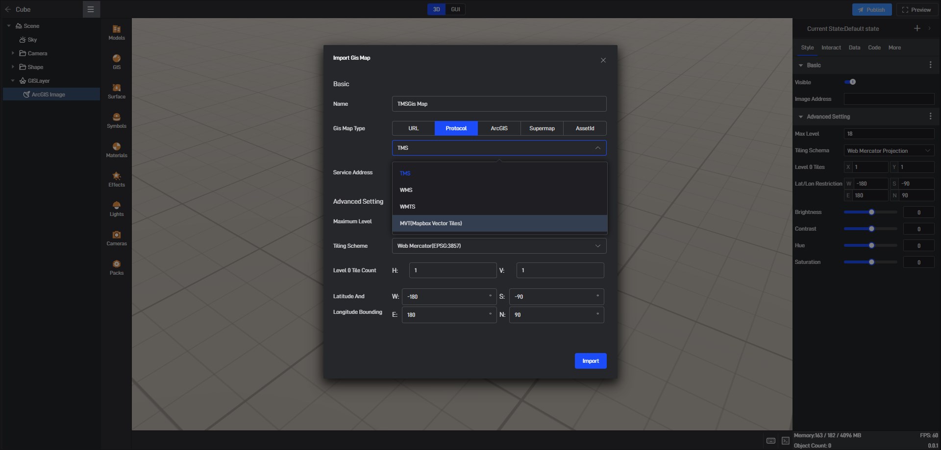 Wings Engine: Zero-Code GIS Scene Editing