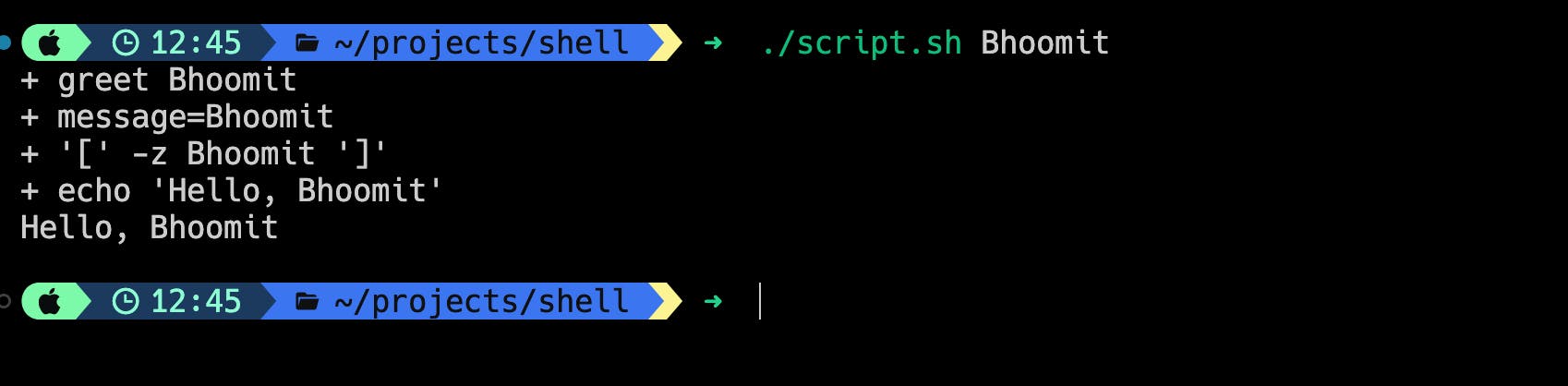 debugging shell script