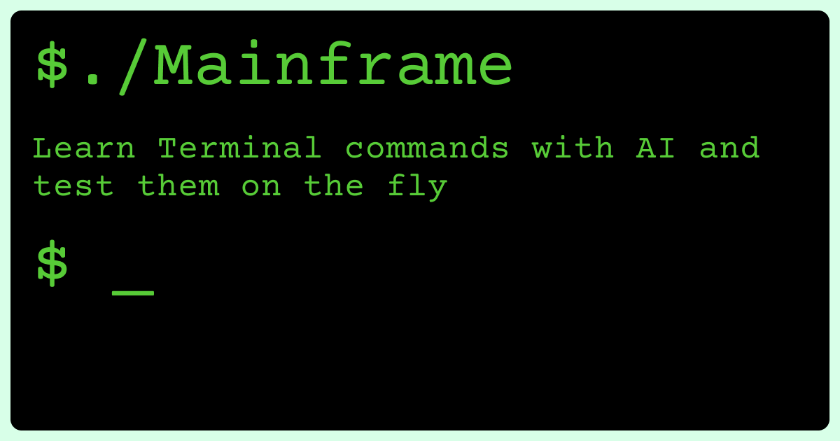 Learn Terminal Commands with Mainframe