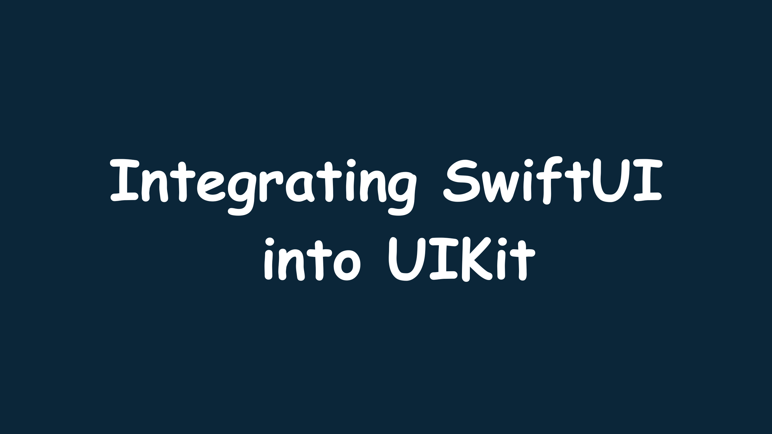 Integrating SwiftUI into UIKit