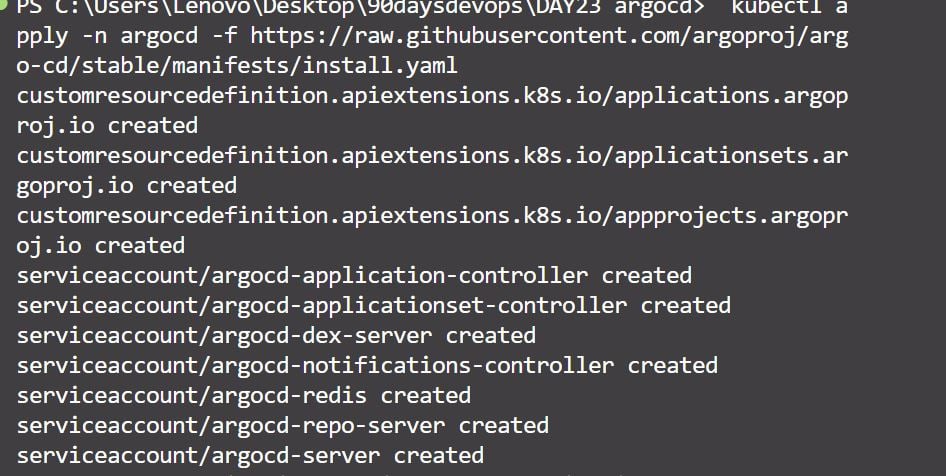 Day 23 of my 90-day Devops journey: Embracing GitOps Principles with Argo CD with Hello world project