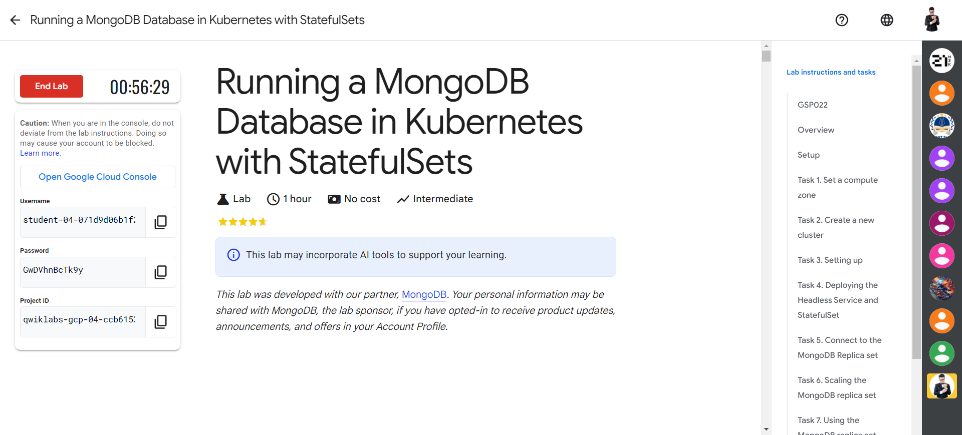 Running a MongoDB Database in Kubernetes with StatefulSets - GSP022