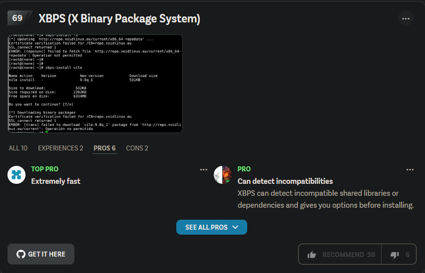 Info about the XBPS Package Manager