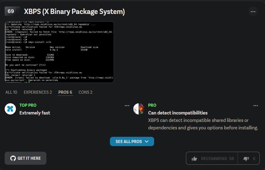 Info about the XBPS Package Manager