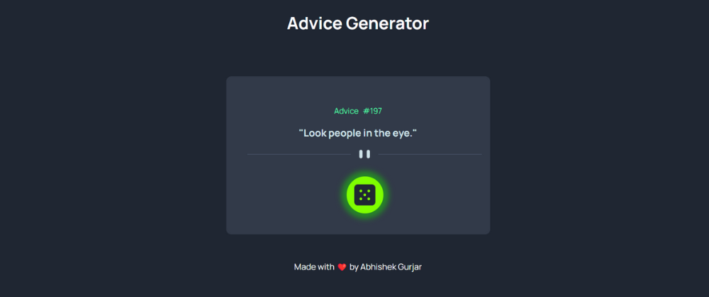 Building a Advice Generator Website