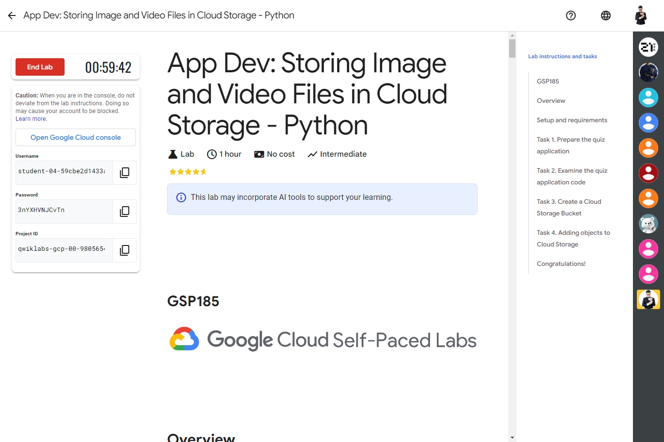 App Dev: Storing Image and Video Files in Cloud Storage - Python - GSP185