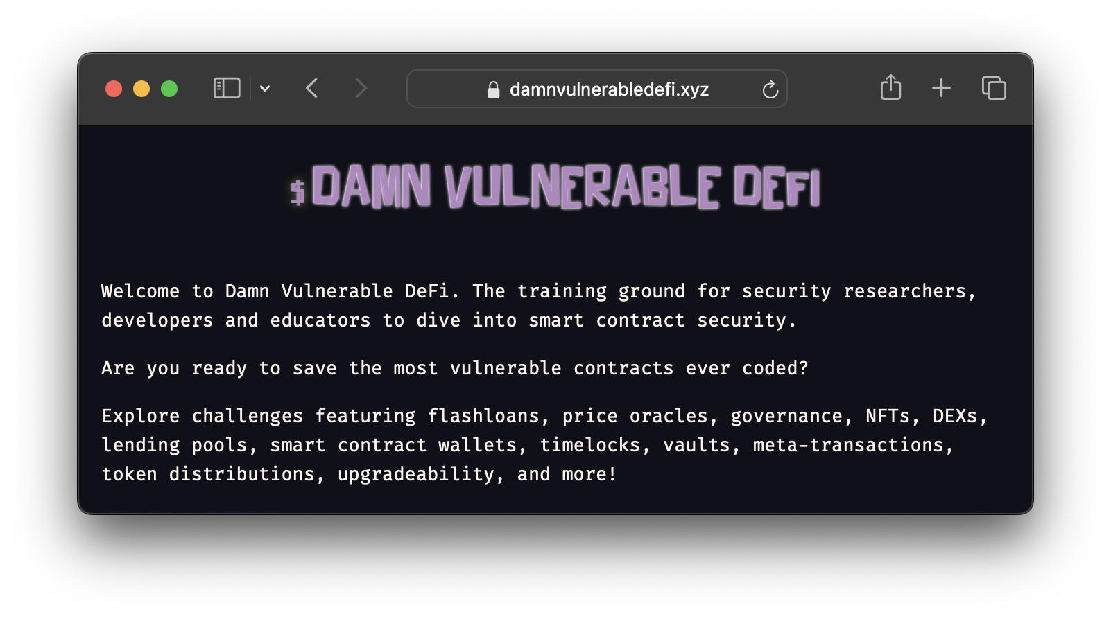 Challenge 1: Unstoppable, Damn vulnerable defi V4 lazy solutions series