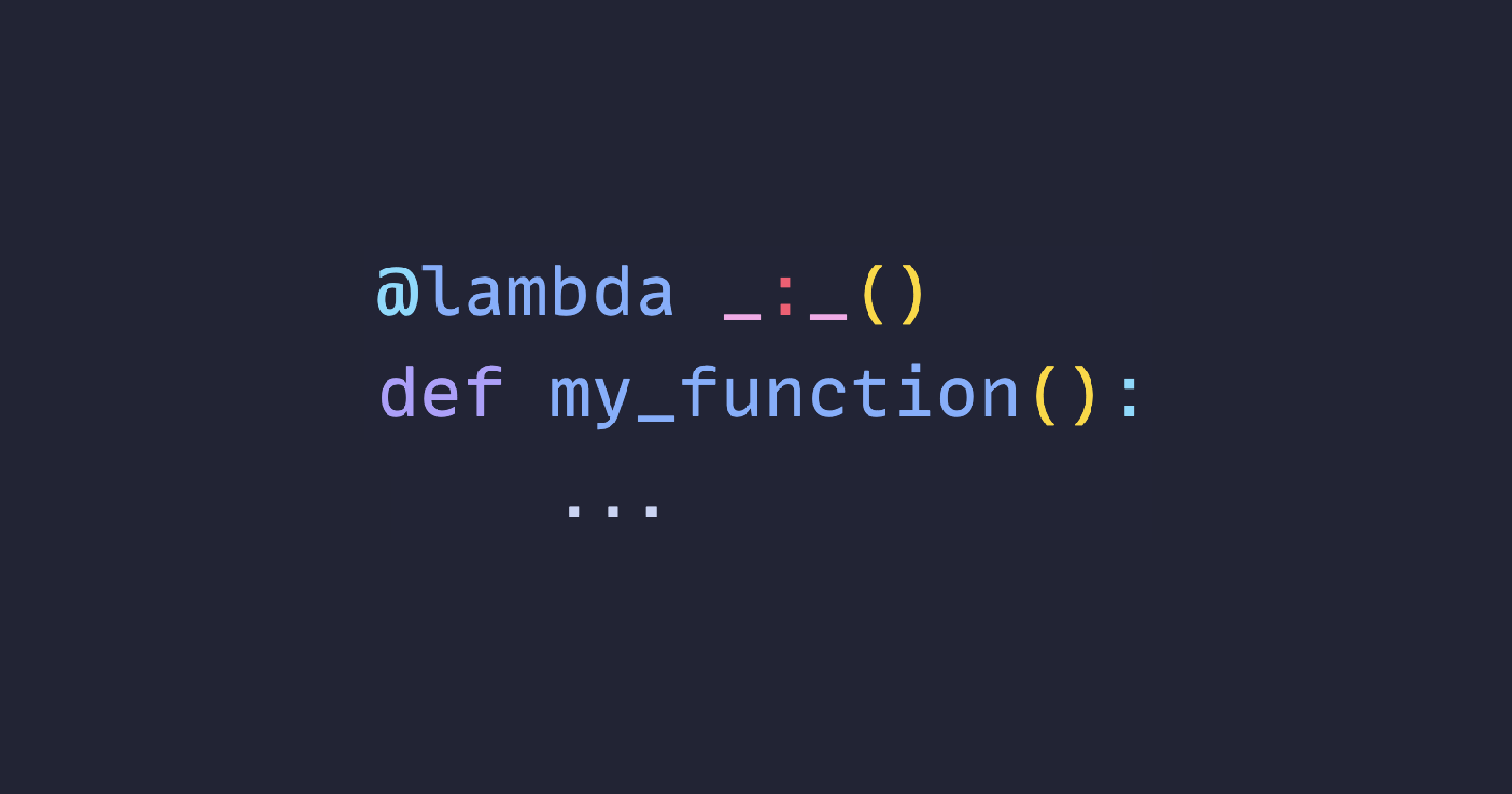 Lambda: The Single-line Function