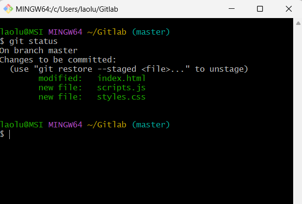 git status