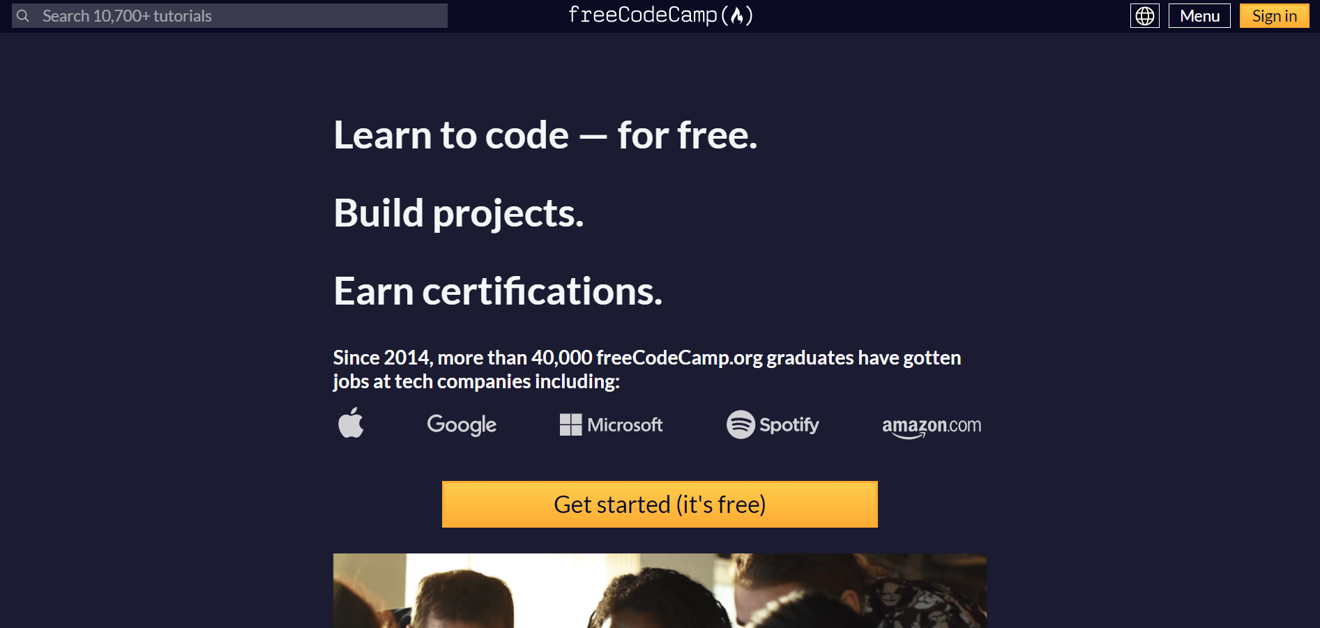 Freecodecamp website