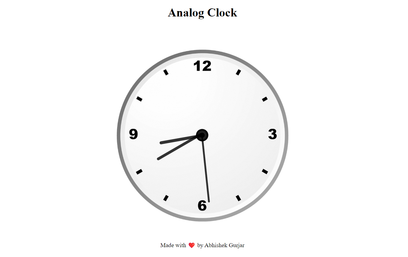 Build a Analog Clock Website