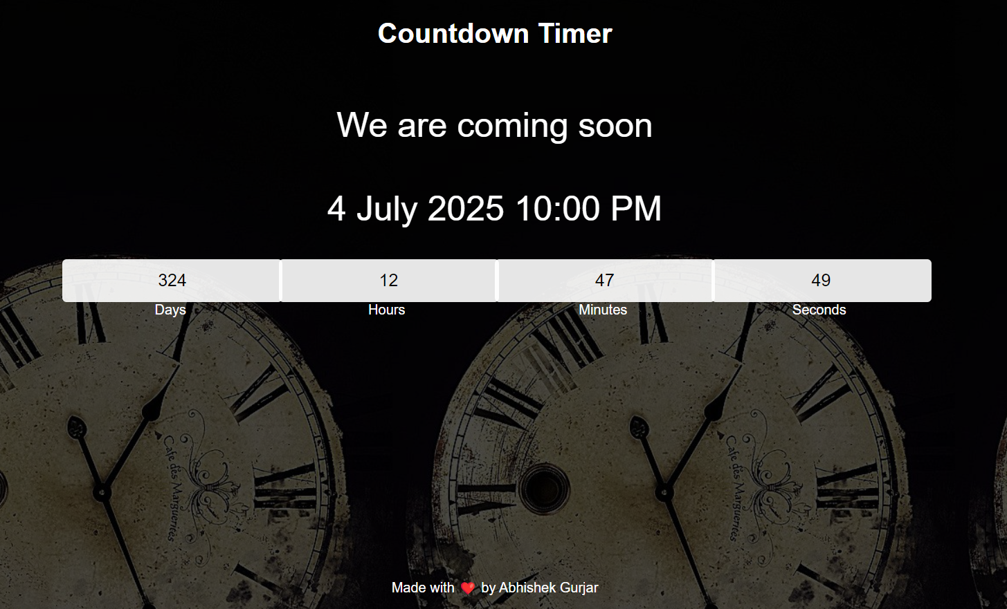 Build a Countdown Timer Website