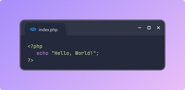 [Sumber: Dokumentasi Pribadi] Contoh SIntaks Hello World Pada PHP