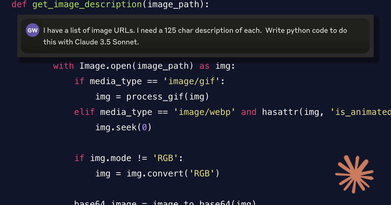 Playing with Claude 3.5 Sonnet for code generation and image alt-text descriptions