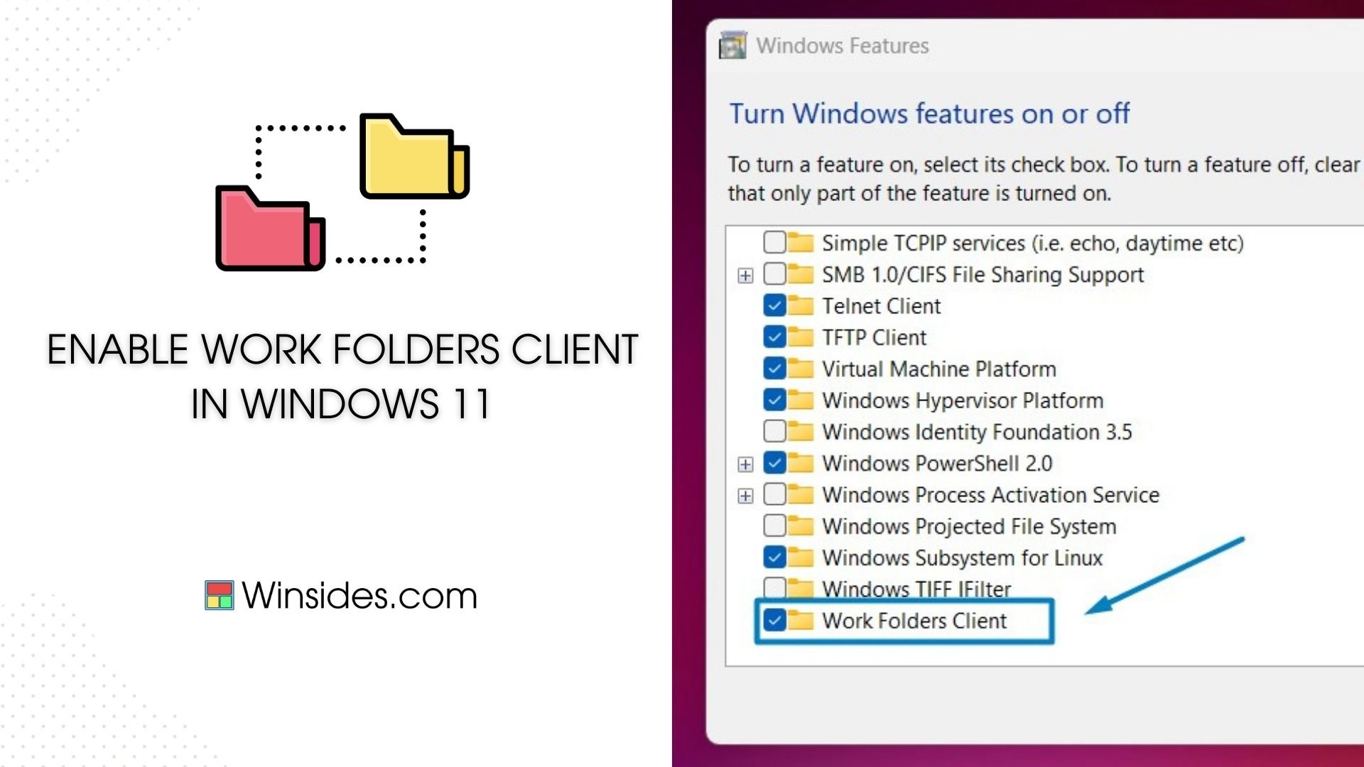 How to Enable Work Folders Client in Windows 11