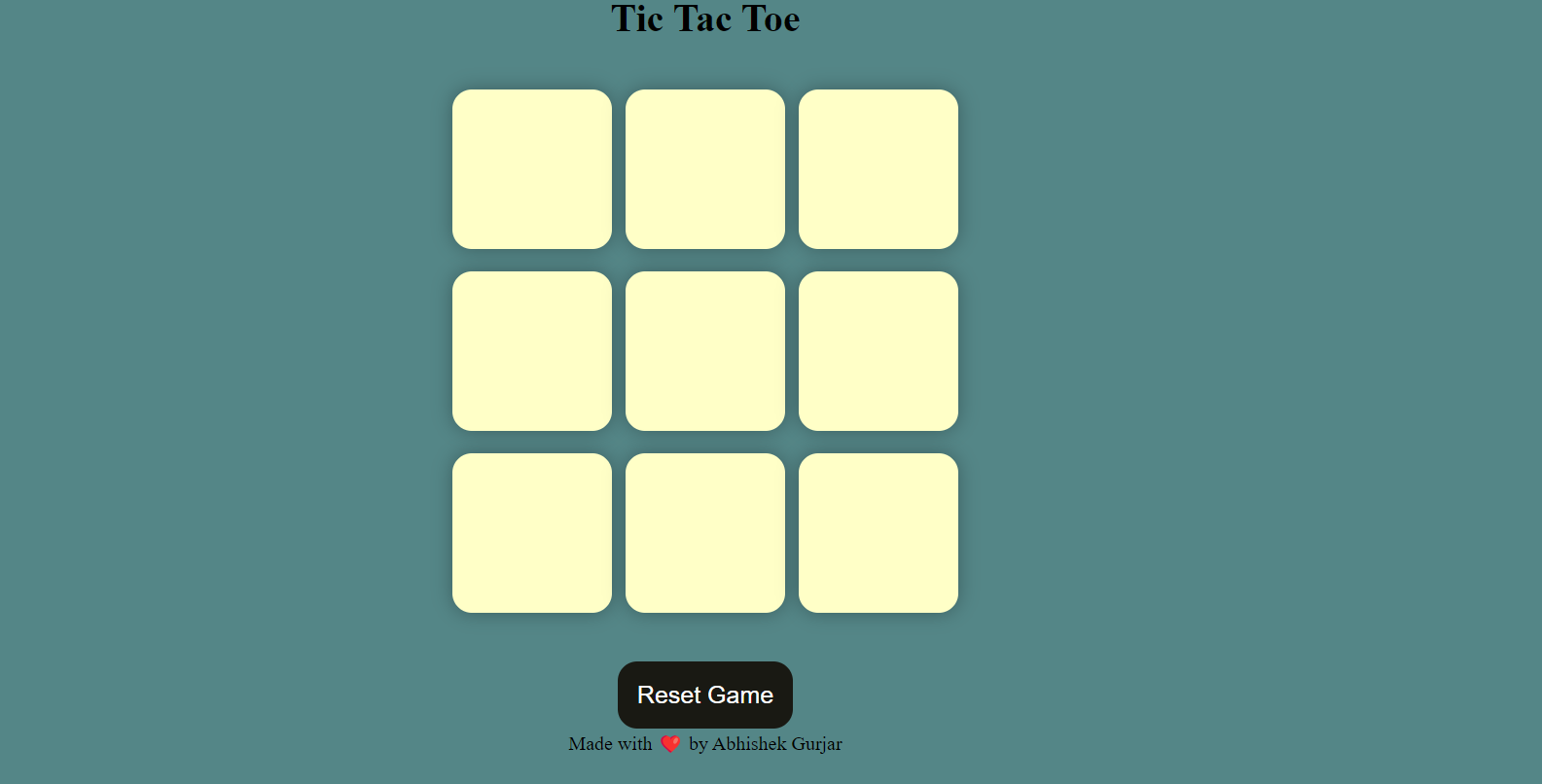 Build a Tic Tac Toe Game Website