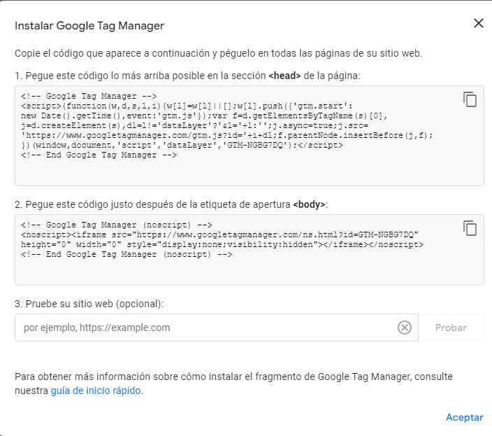 instalar google tag manager