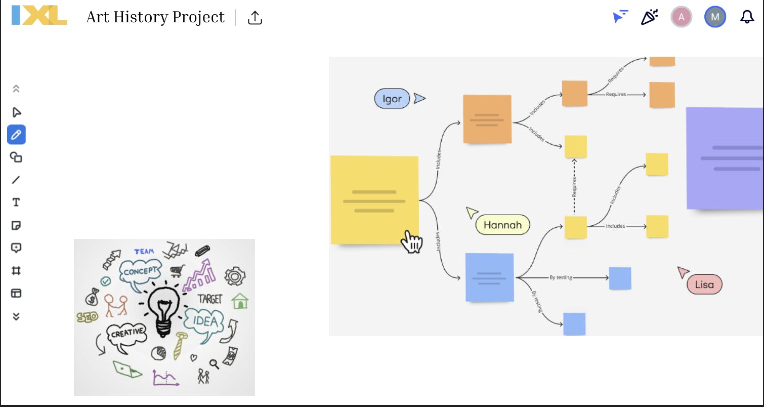 simplified design of what the whiteboard could look like (created on figma)