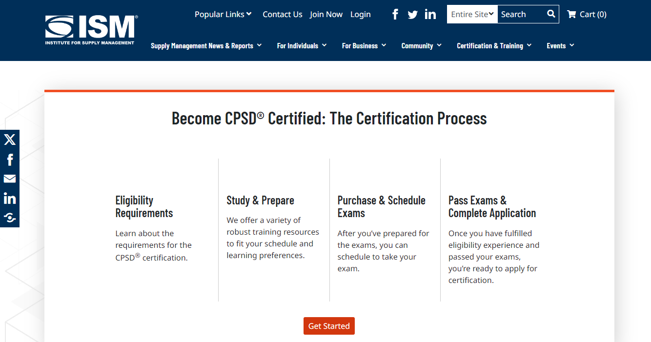 A screenshot of the CPSD certification process