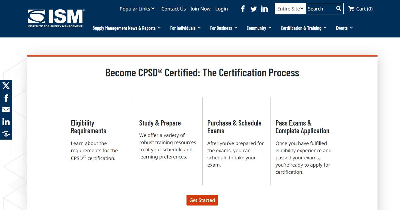 A screenshot of the CPSD certification process