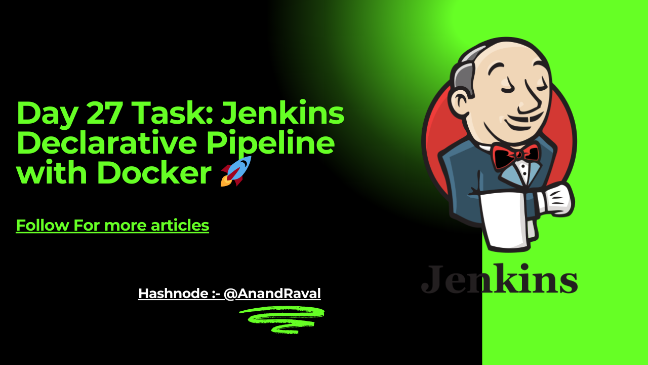 Day 27 Task: Jenkins Declarative Pipeline with Docker 🚀