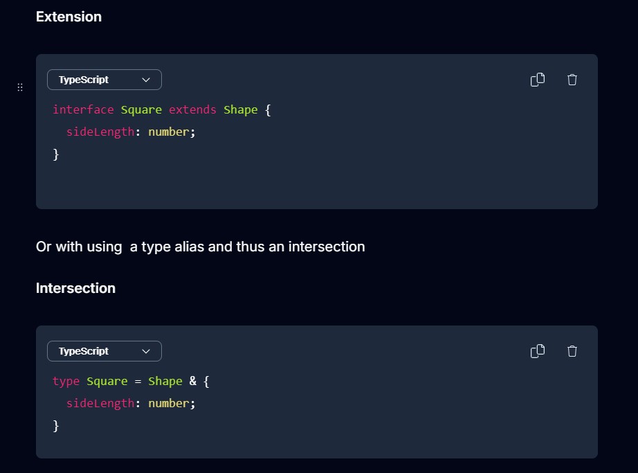 Difference between extending and intersecting interfaces in TypeScript?