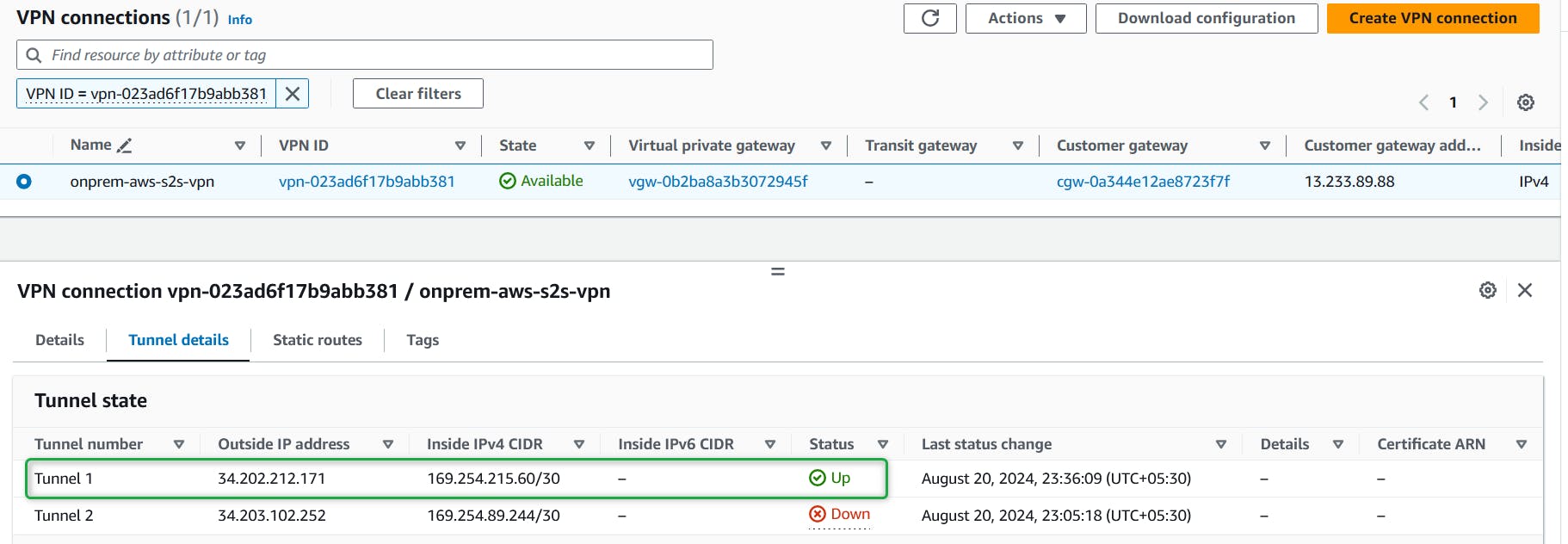 VPN Tunnel UP