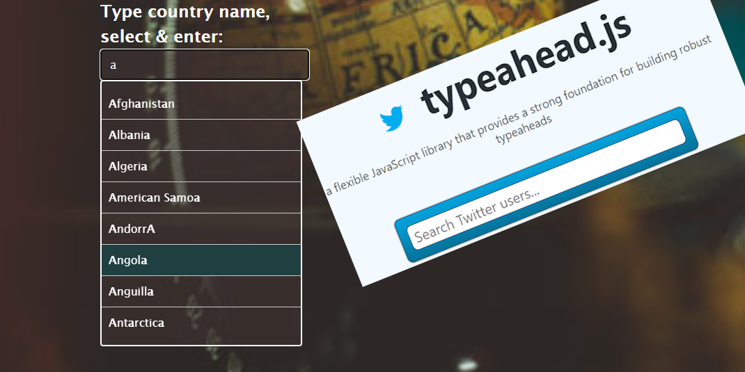 Twitter Typeahead autocomplete search