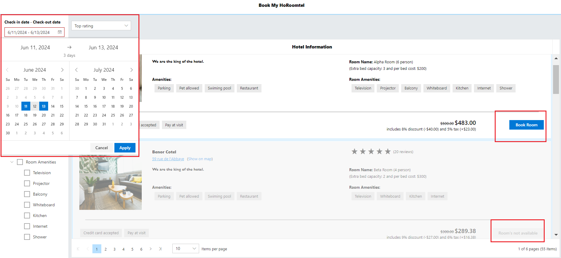 Ensuring availability for your stay dates using React Date Range Picker