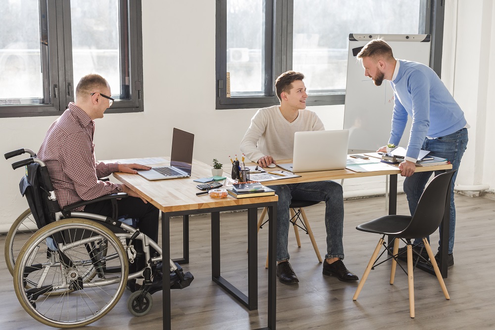 team working in office