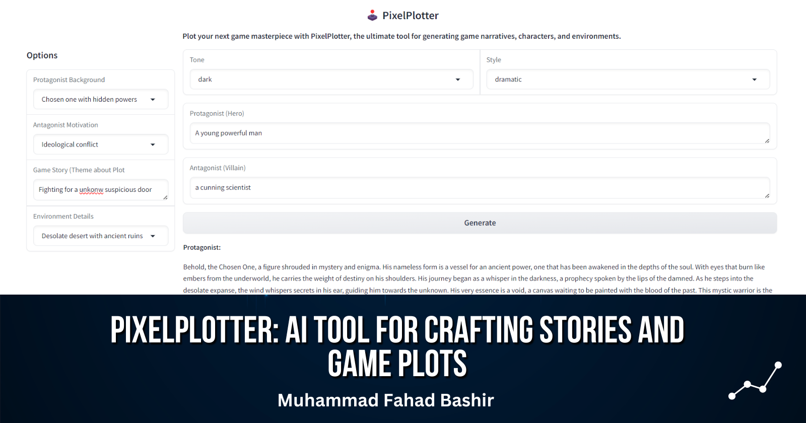 2 . PixelPlotter: AI Tool for Crafting Stories and Game Plots