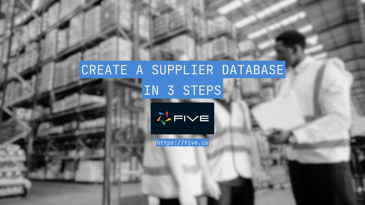 Create a Supplier Database In 3 Steps