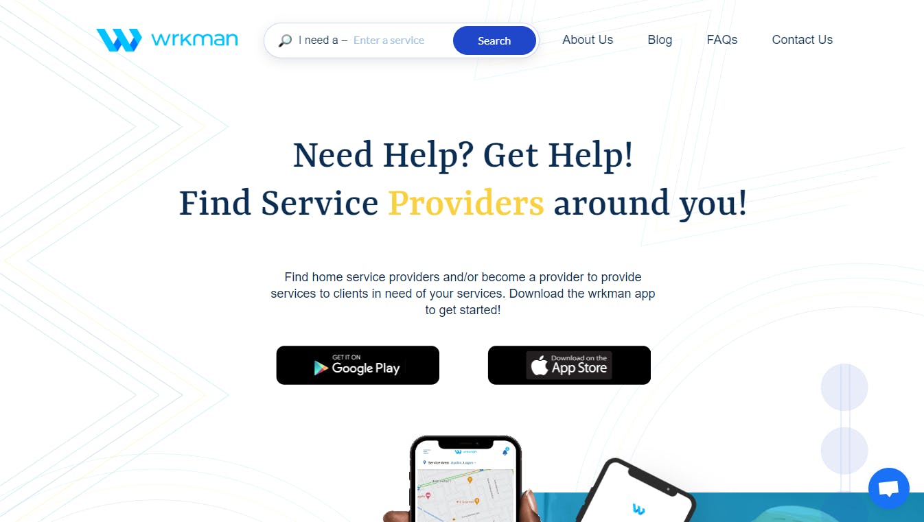 Wrkman Website Homepage