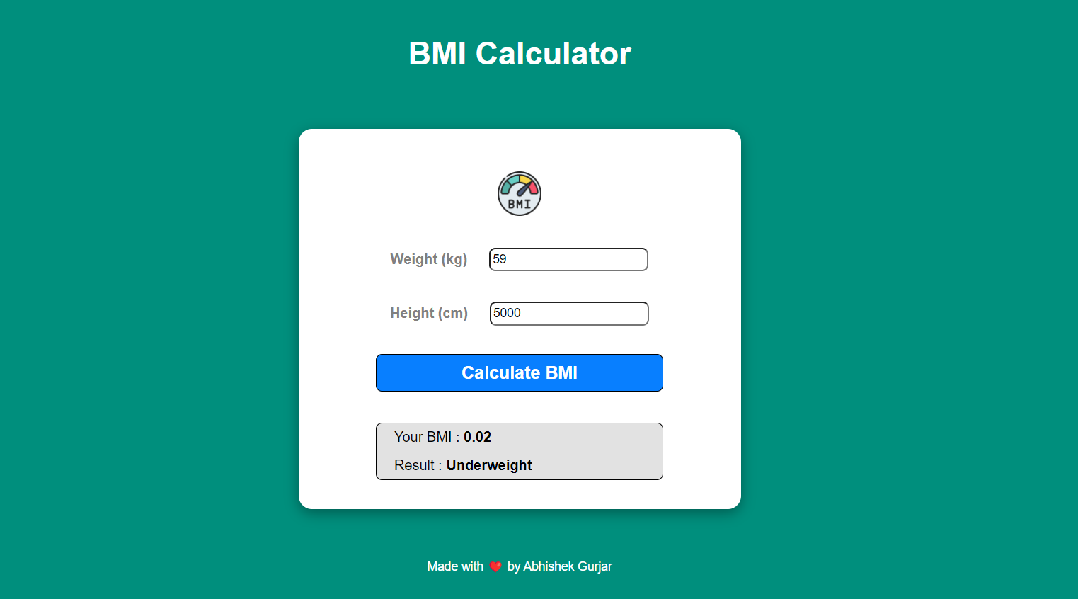 Building a BMI Calculator with React