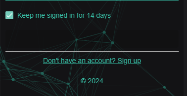 A snippet of the log in form that is showing the newly added 'Keep me signed in for 14 days' text with a selected checkbox to the left.