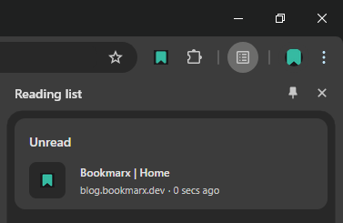 A snippet of a link that was added to the reading list via the new add to reading list context menu feature.