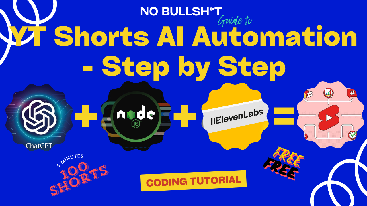 No Bullshit Guide to Youtube shorts automation in NodeJS, OpenAI, Ollama, ElevanLabs & ffmpeg