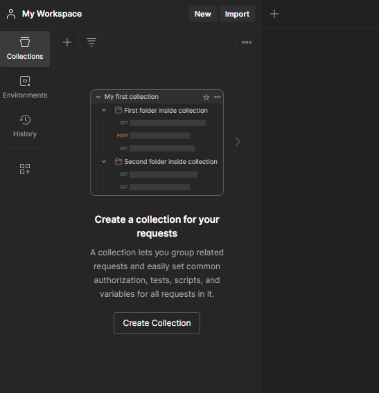Creating a new collection in Postman