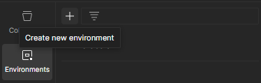 Creating a new environment in Postman