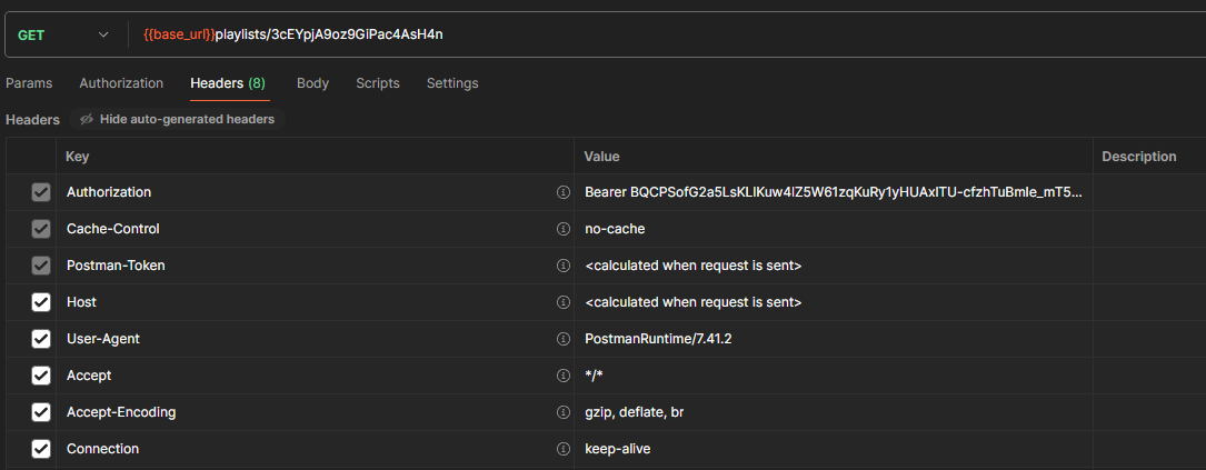 Inspecting the "Headers" tab of the HTTP request in Postman