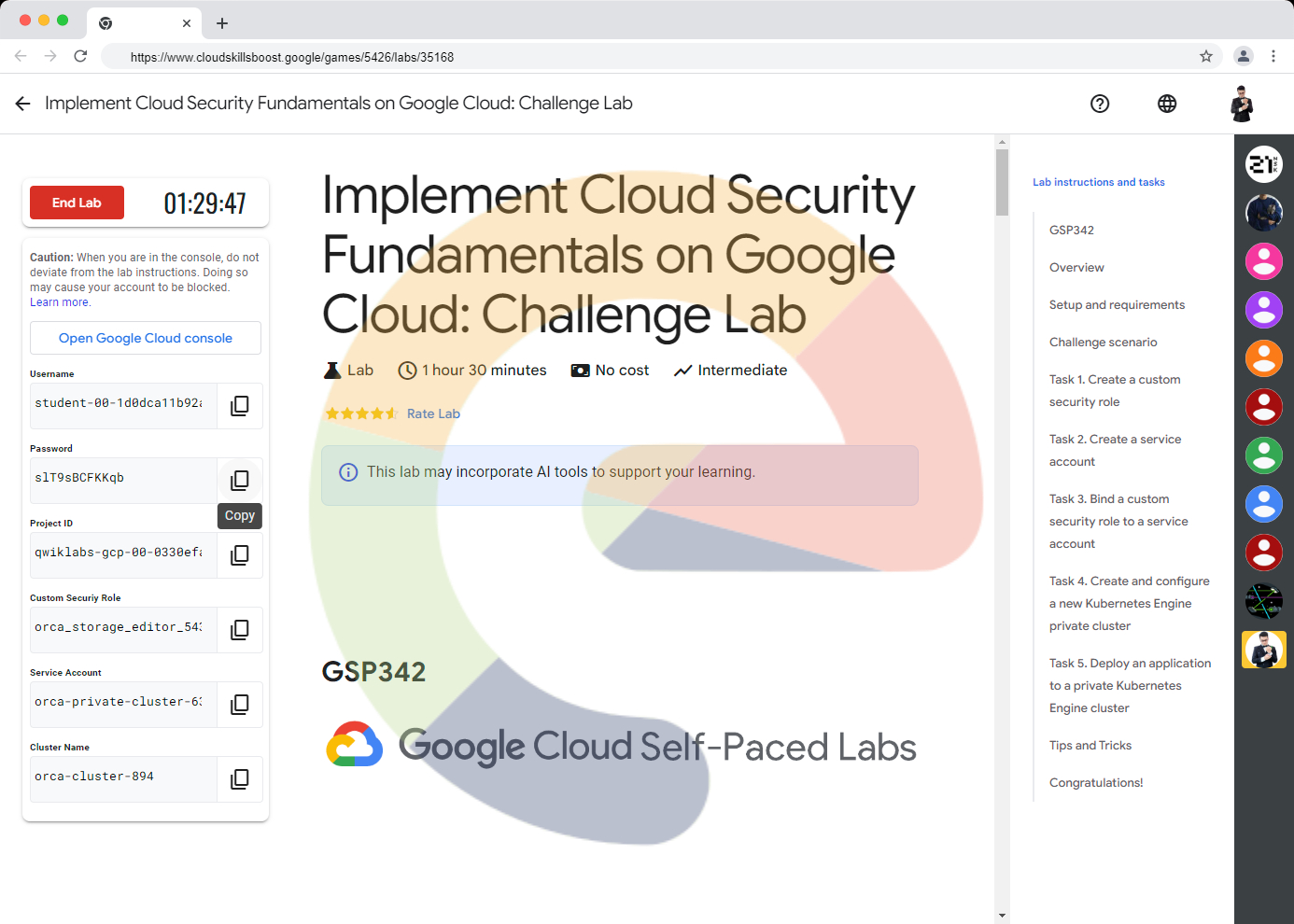 Implement Cloud Security Fundamentals on Google Cloud: Challenge Lab - GSP342