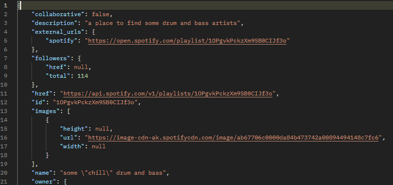 Inspecting the JSON response of the adjusted HTTP request in Postman